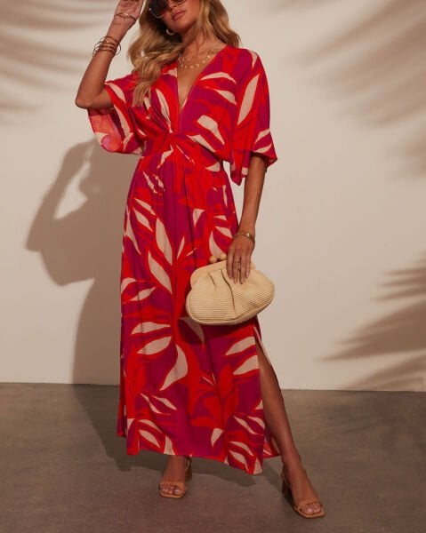 RED-PRINTED DRESS