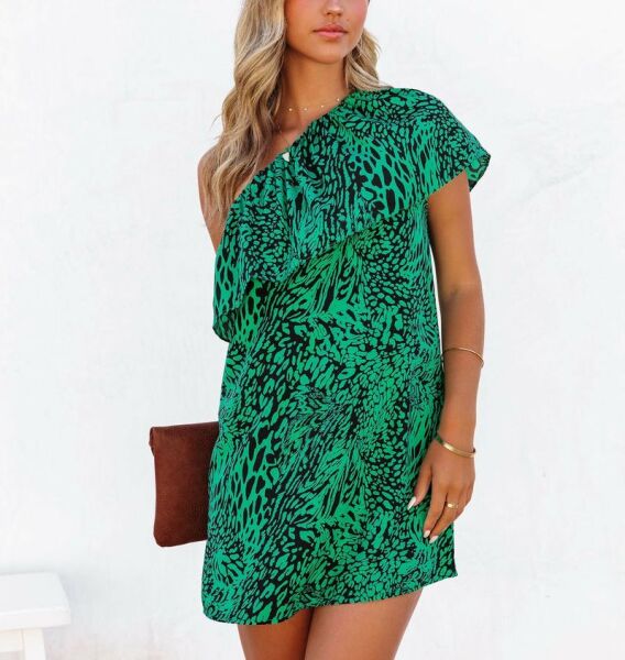 GREEN-BLACK-LEOPARD DRESS