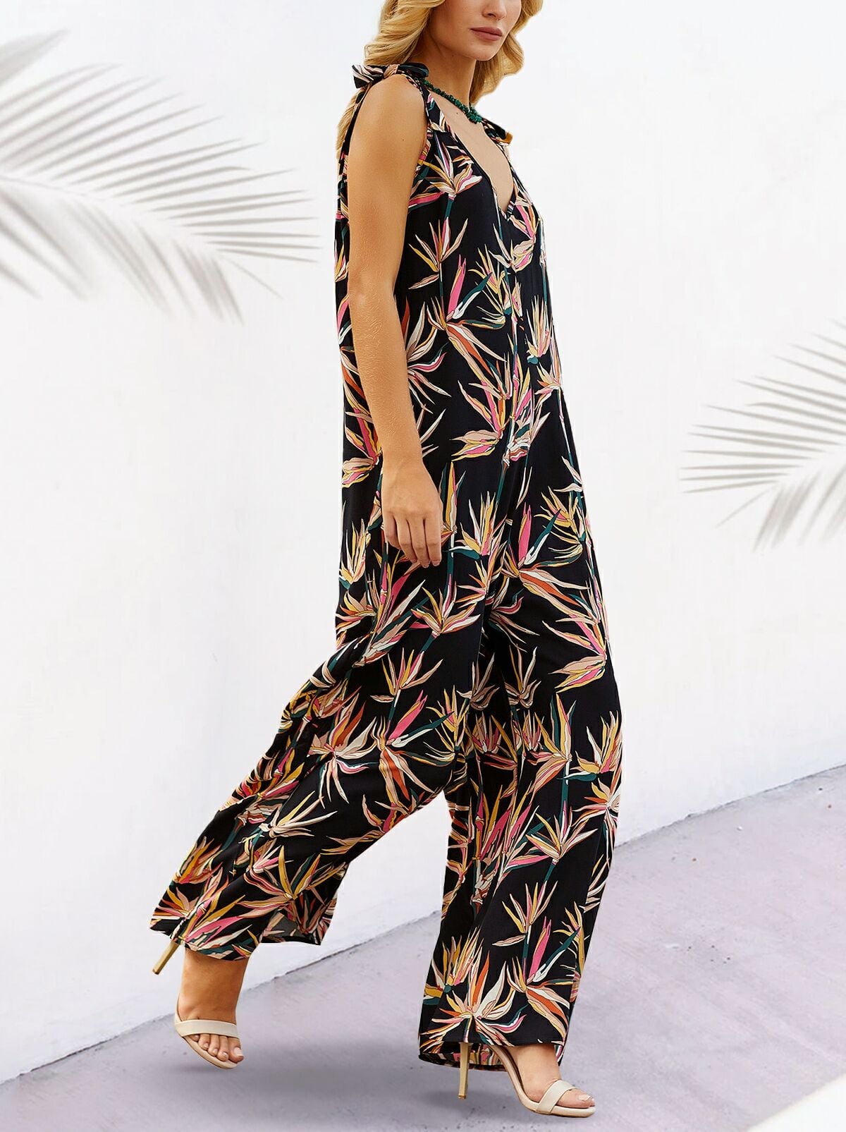 BLACK-FLORAL JUMPSUIT