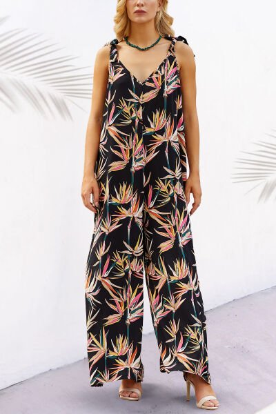 BLACK-FLORAL JUMPSUIT