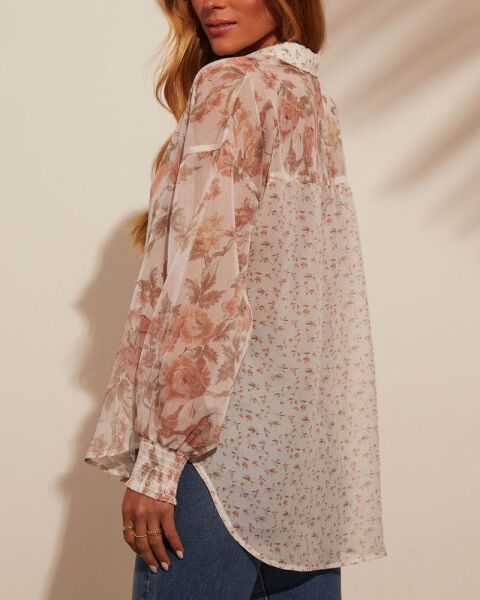ECRU-BROWN-PRINTED SHIRT
