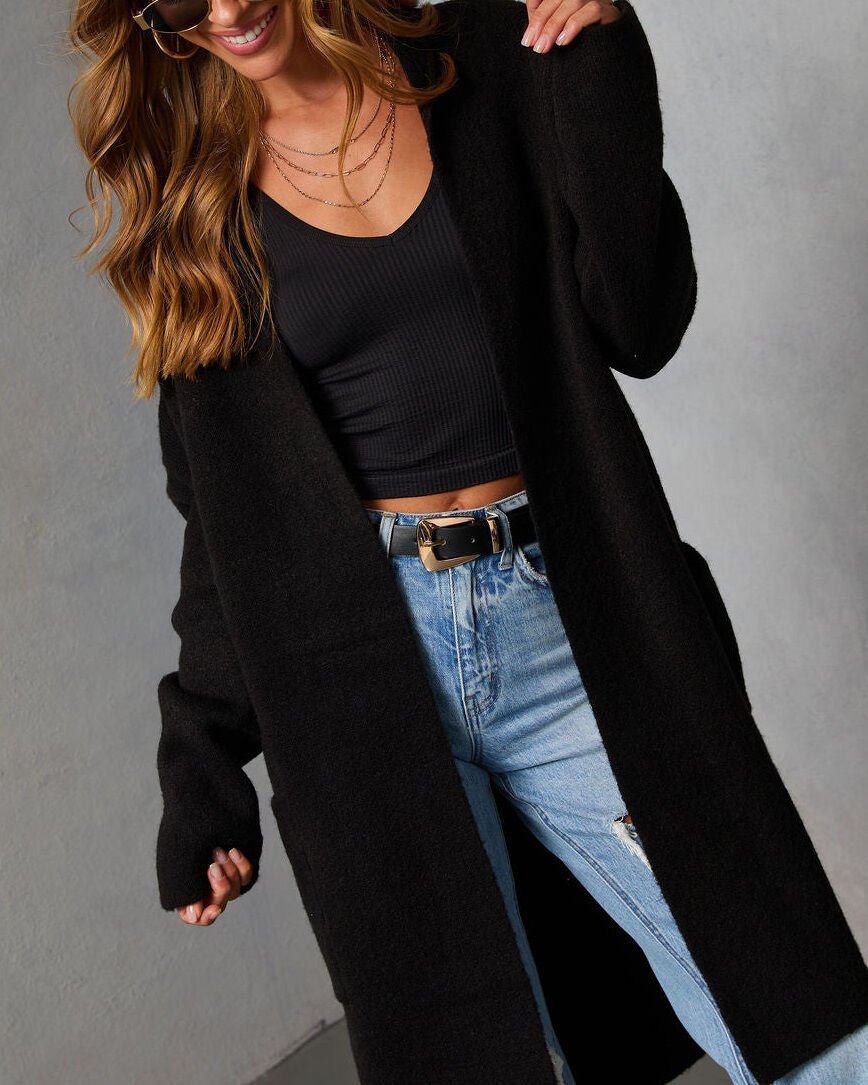 BLACK CARDIGAN XL - BLACK