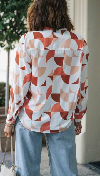 ECRU-TILE-PRINTED SHIRT