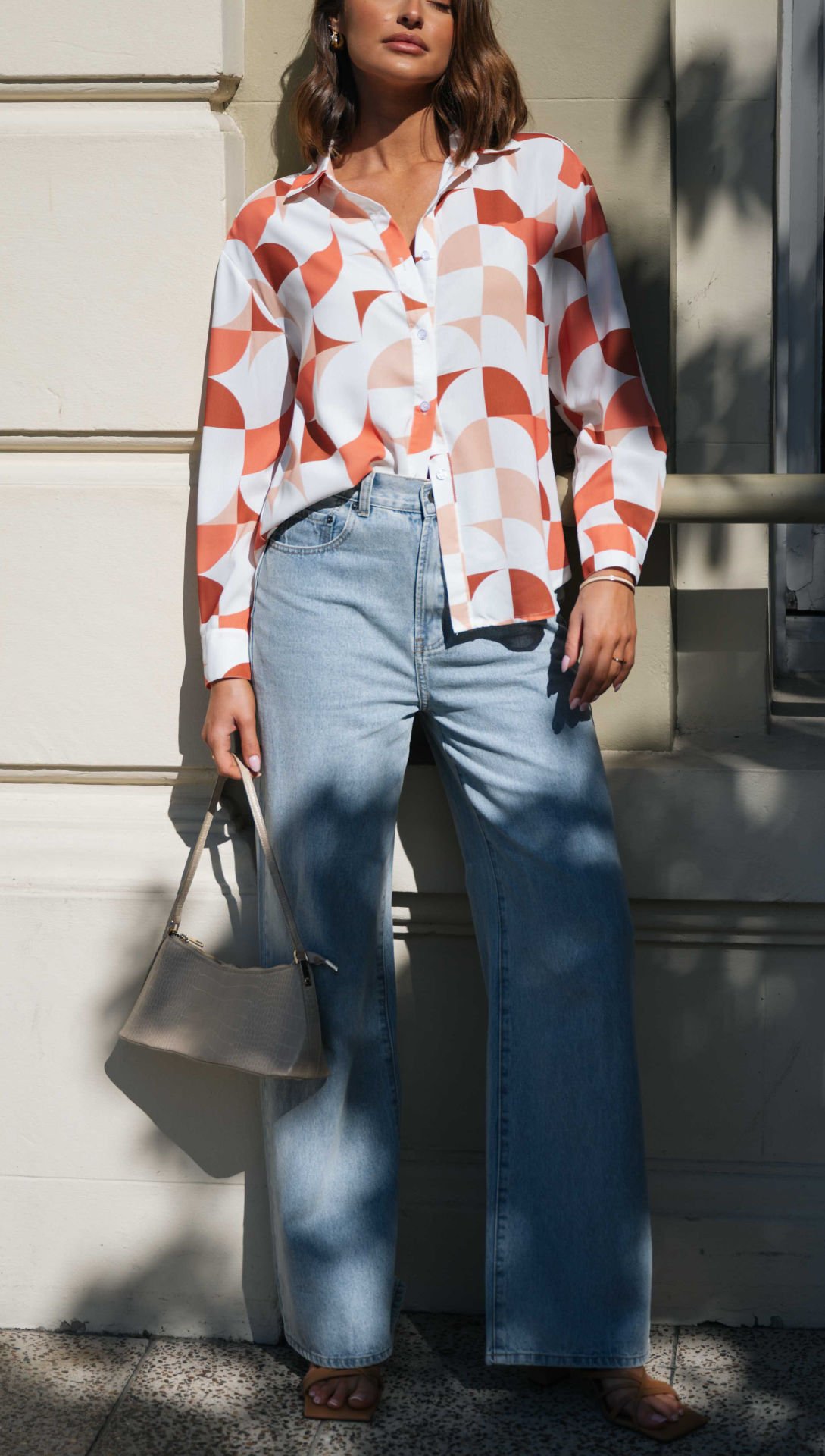 ECRU-TILE-PRINTED SHIRT