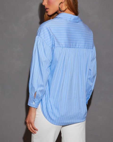 BLUE-WHITE-STRIPED SHIRT