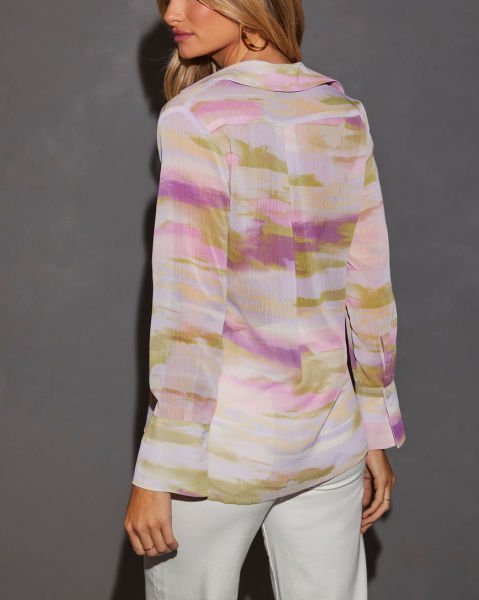 ECRU-PINK-MARBLED SHIRT