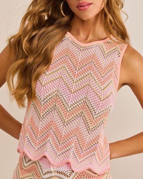PINK-MULTICOLOR-STRIPED TANK TOP