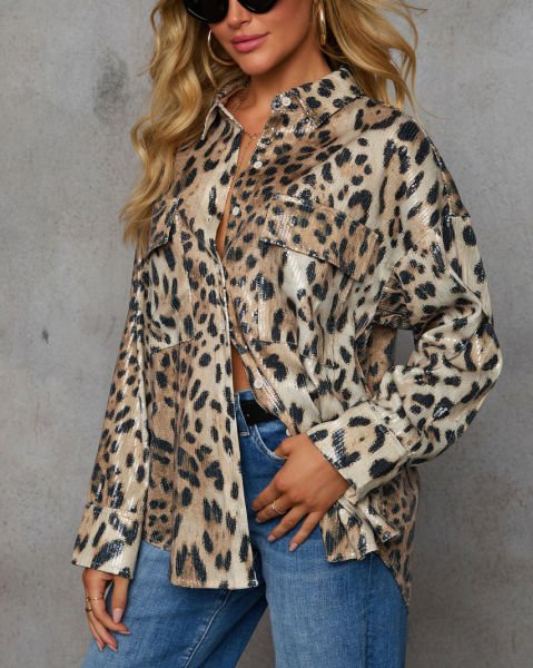 LEOPARD-SEQUINED SHIRT