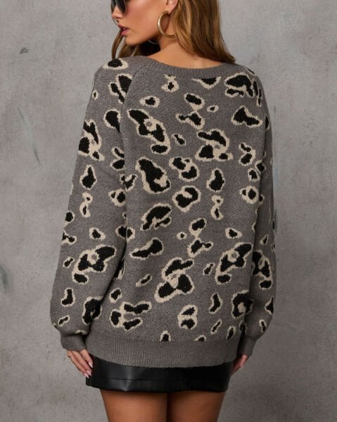 GREY-LEOPARD SWEATER