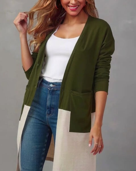 KHAKI-STONE CARDIGAN