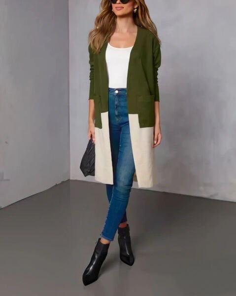 KHAKI-STONE CARDIGAN