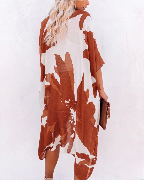 TILE-WHITE-PRINTED KIMONO S - TILE-WHITE-PRINTED