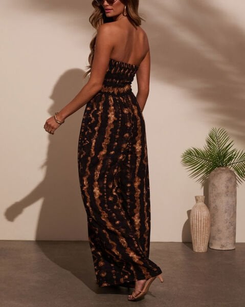 BROWN-BEIGE-PRINTED JUMPSUIT