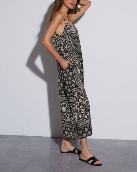 BLACK-PRINTED JUMPSUIT