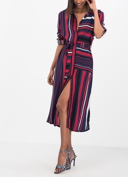 NAVY-BURGUNDY DRESS