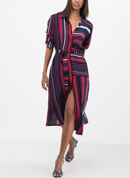 NAVY-BURGUNDY DRESS