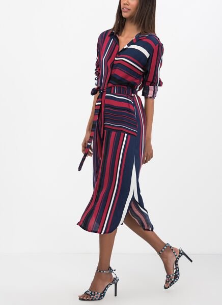 NAVY-BURGUNDY DRESS