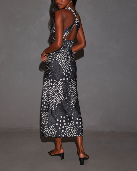 BLACK-WHITE-PRINTED DRESS