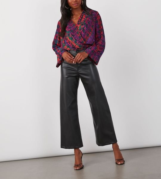 PURPLE-RED-PRINTED BLUZ