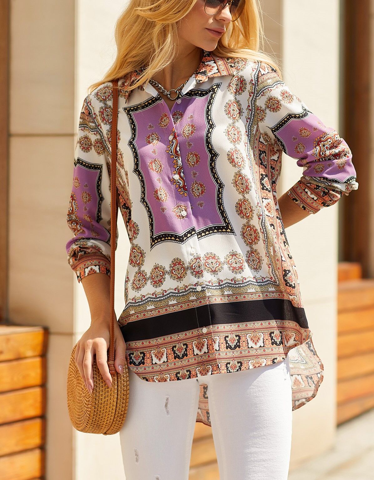 LILAC-PRINTED SHIRT