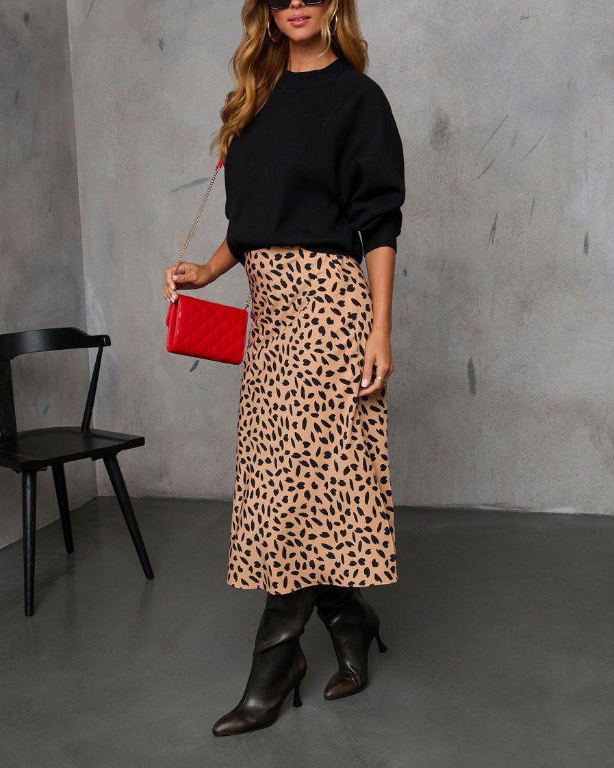 BEIGE-LEOPARD SKIRT