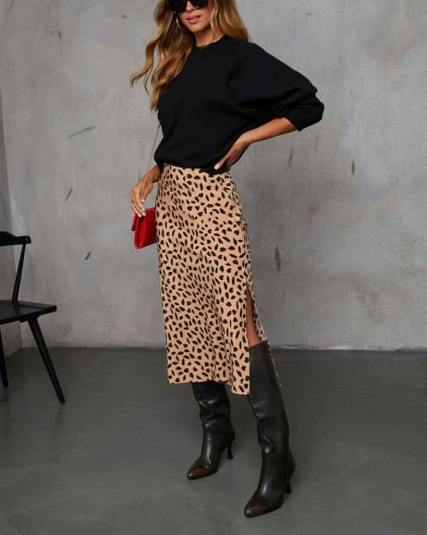 BEIGE-LEOPARD SKIRT