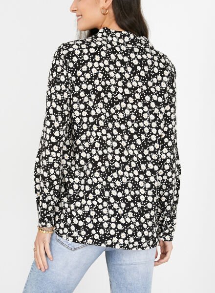 BLACK-DAISY-PRINTED SHIRT