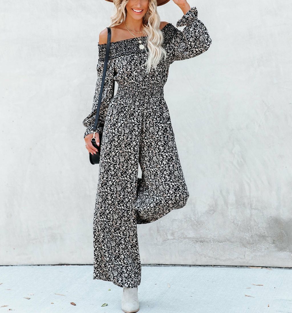 Jumpsuıt Black-Ecru-Floral Nd24255