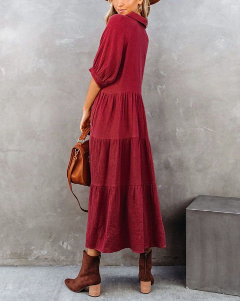 Burgundy Elbise