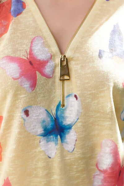 YELLOW-PRINTED BLOUSE