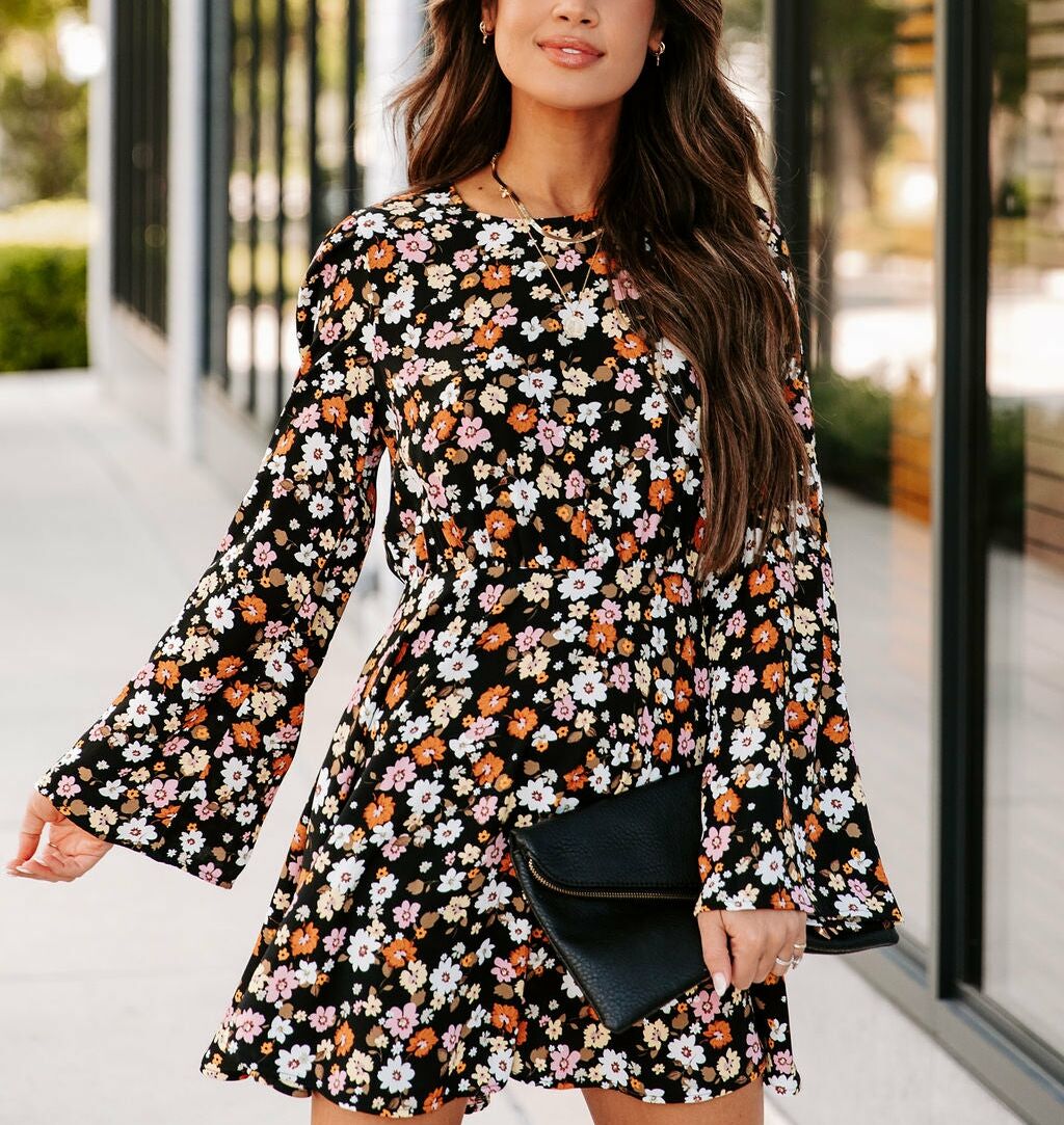 Dress Black-Floral Nd24284