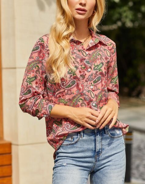 PINK-PAISLEY SHIRT
