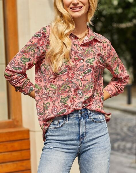 PINK-PAISLEY SHIRT