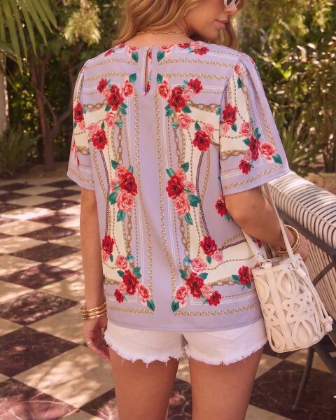 LILAC-FLORAL BLOUSE