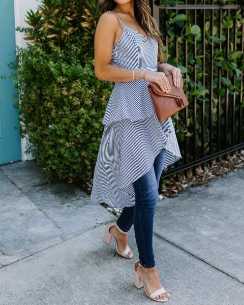 NAVY-STRIPED TUNIC