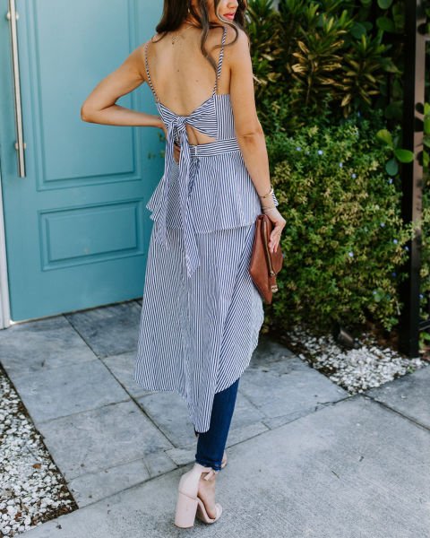 NAVY-STRIPED TUNIC