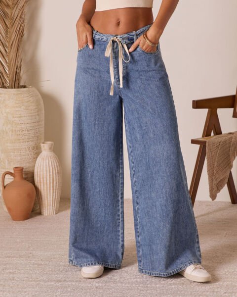 WASHED-BLUE JEANS PANTS