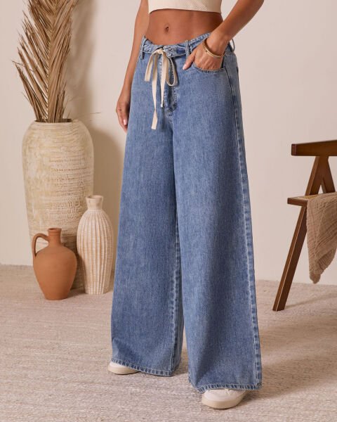 WASHED-BLUE JEANS PANTS