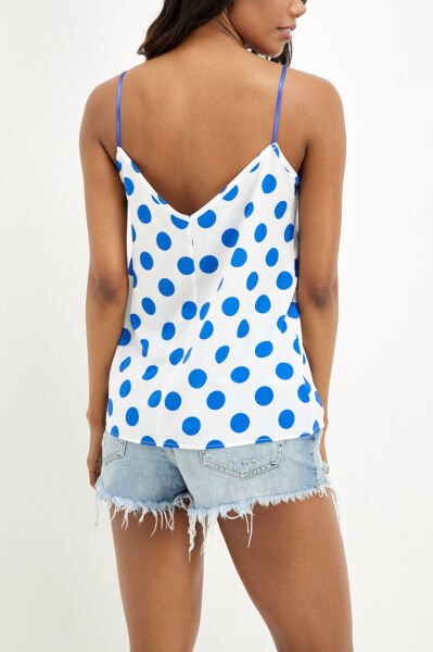 BLUE-ECRU VEST TOP