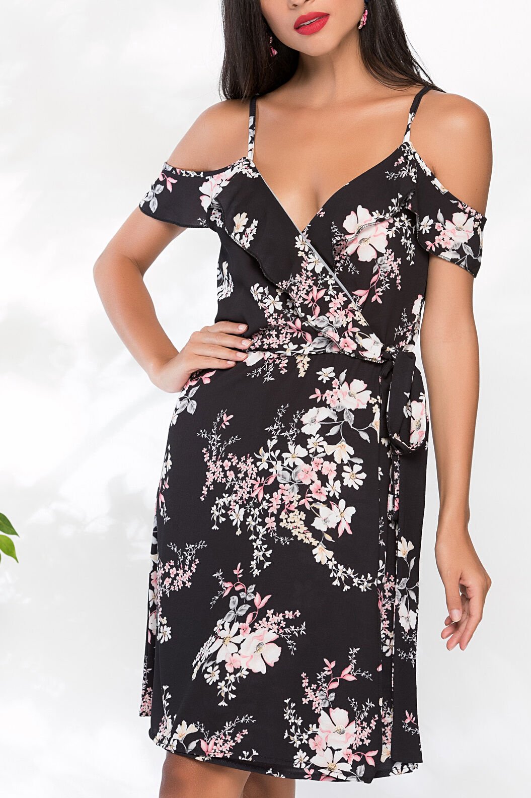 BLACK-FLORAL DRESS
