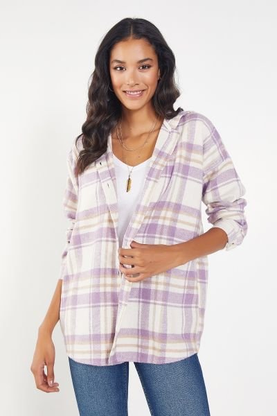 Lılac-Ecru-Plaıd  Gömlek