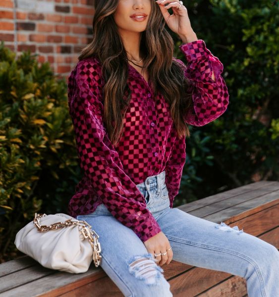 Shırt Burgundy-Prınted Nd24877