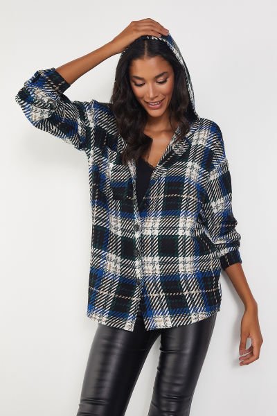 Blue-Black-Plaıd  Gömlek