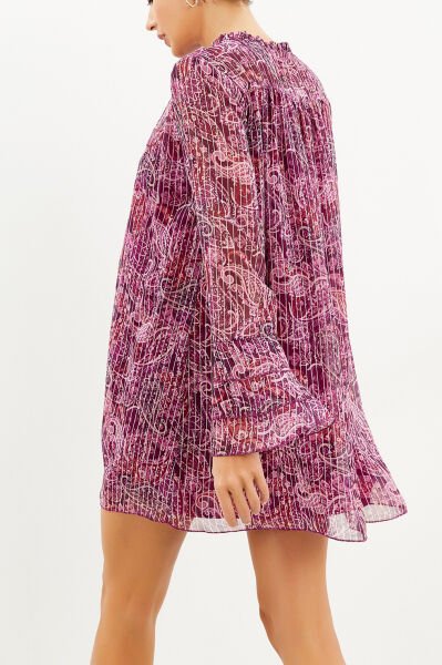 PURPLE-PRINTED DRESS