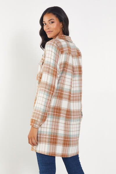 Camel-Ecru-Plaıd  Gömlek