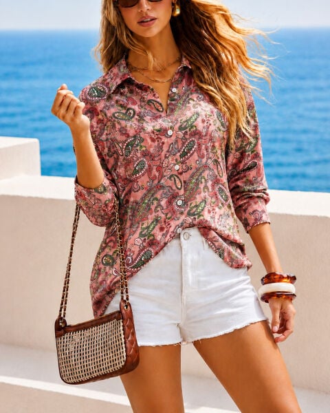 PINK-PAISLEY SHIRT