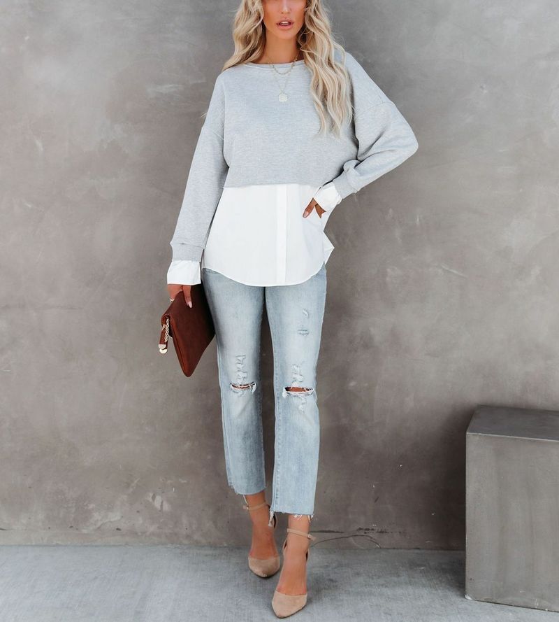 GREY-WHITE TUNIC