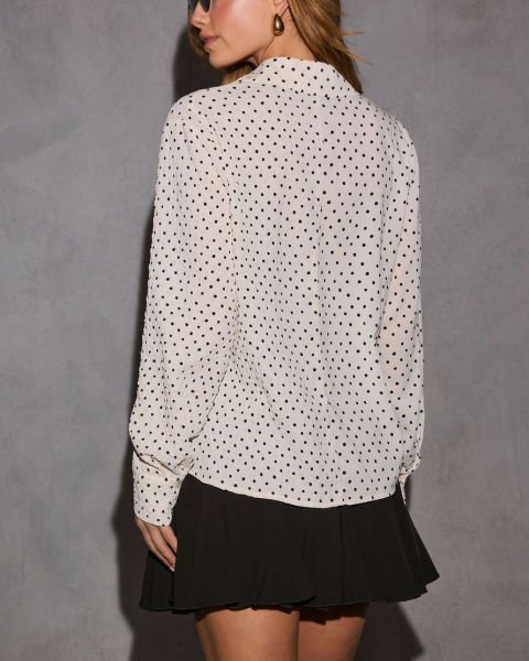 ECRU-BLACK-POLKA-DOT SHIRT