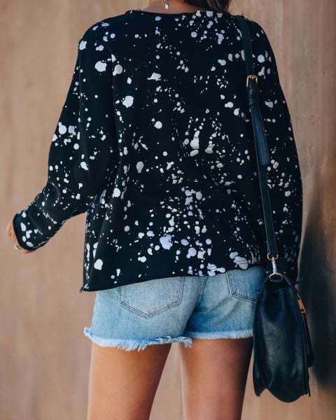 BLACK-PRINTED SWEATSHIRT