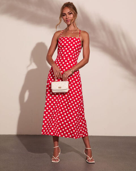 RED-WHITE-POLKADOT DRESS L - RED-WHITE-POLKADOT